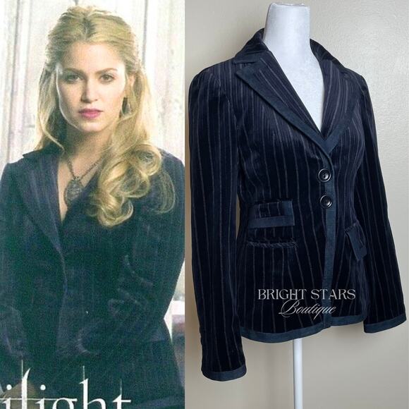 Extremely Rare Velvet Blazer ASO Rosalie Hale Twilight Promotional Images Blue - Picture 3 of 12